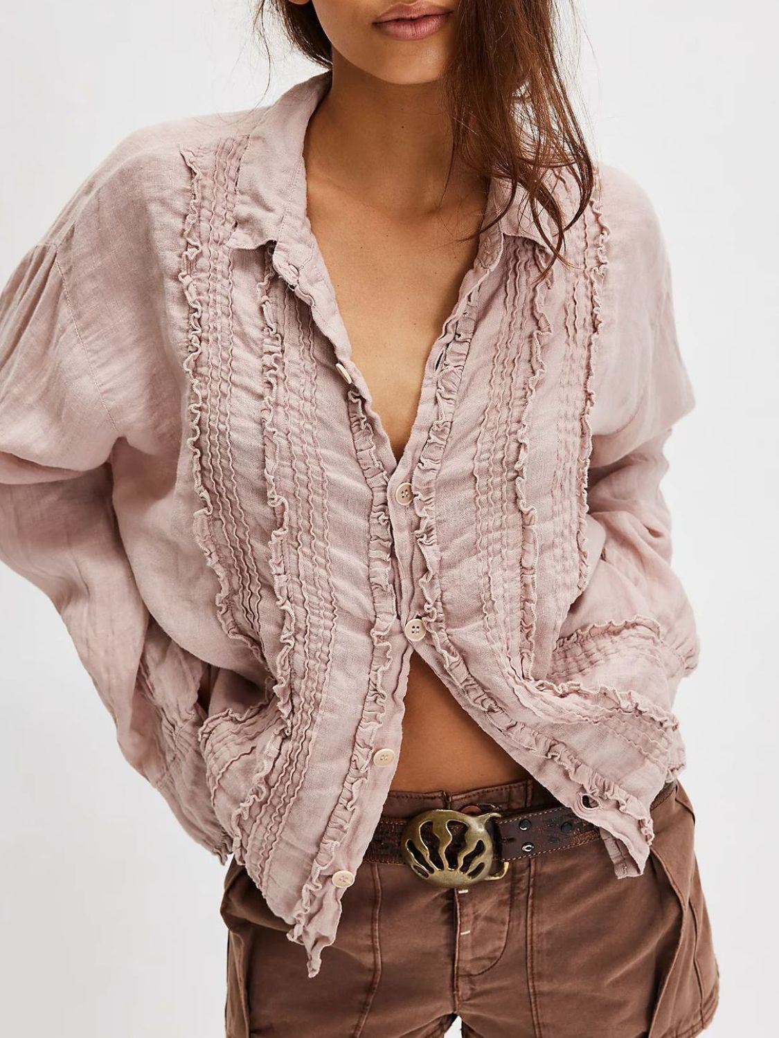 Frill Ruched  Shirt