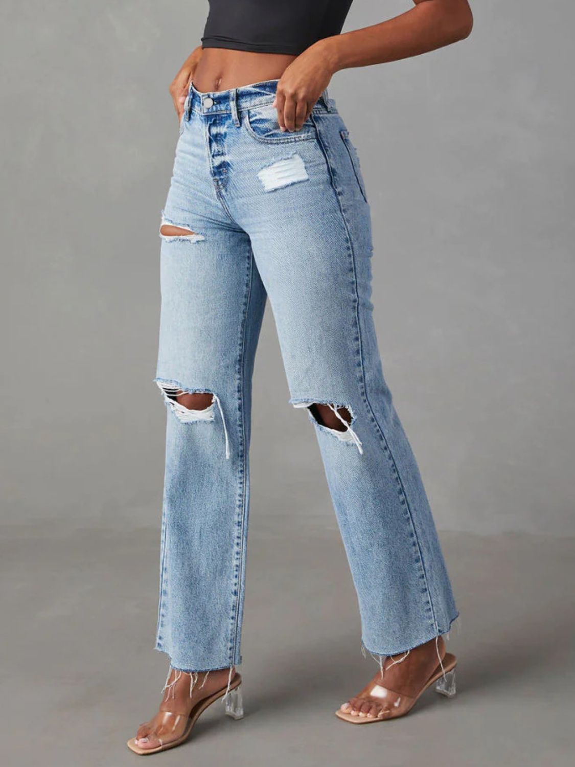 Straight Leg Jeans with Pockets