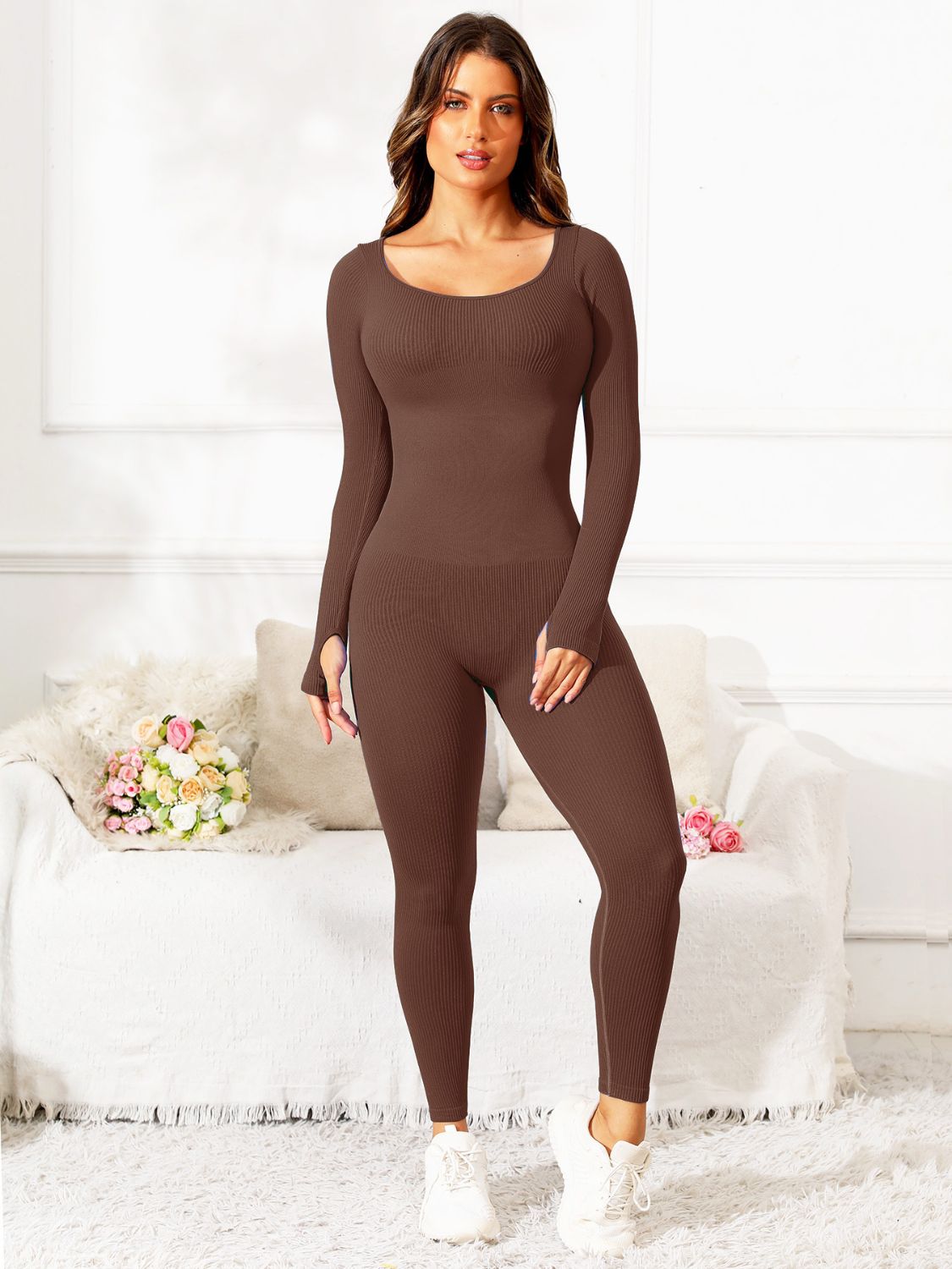 Scoop Neck Active Jumpsuit