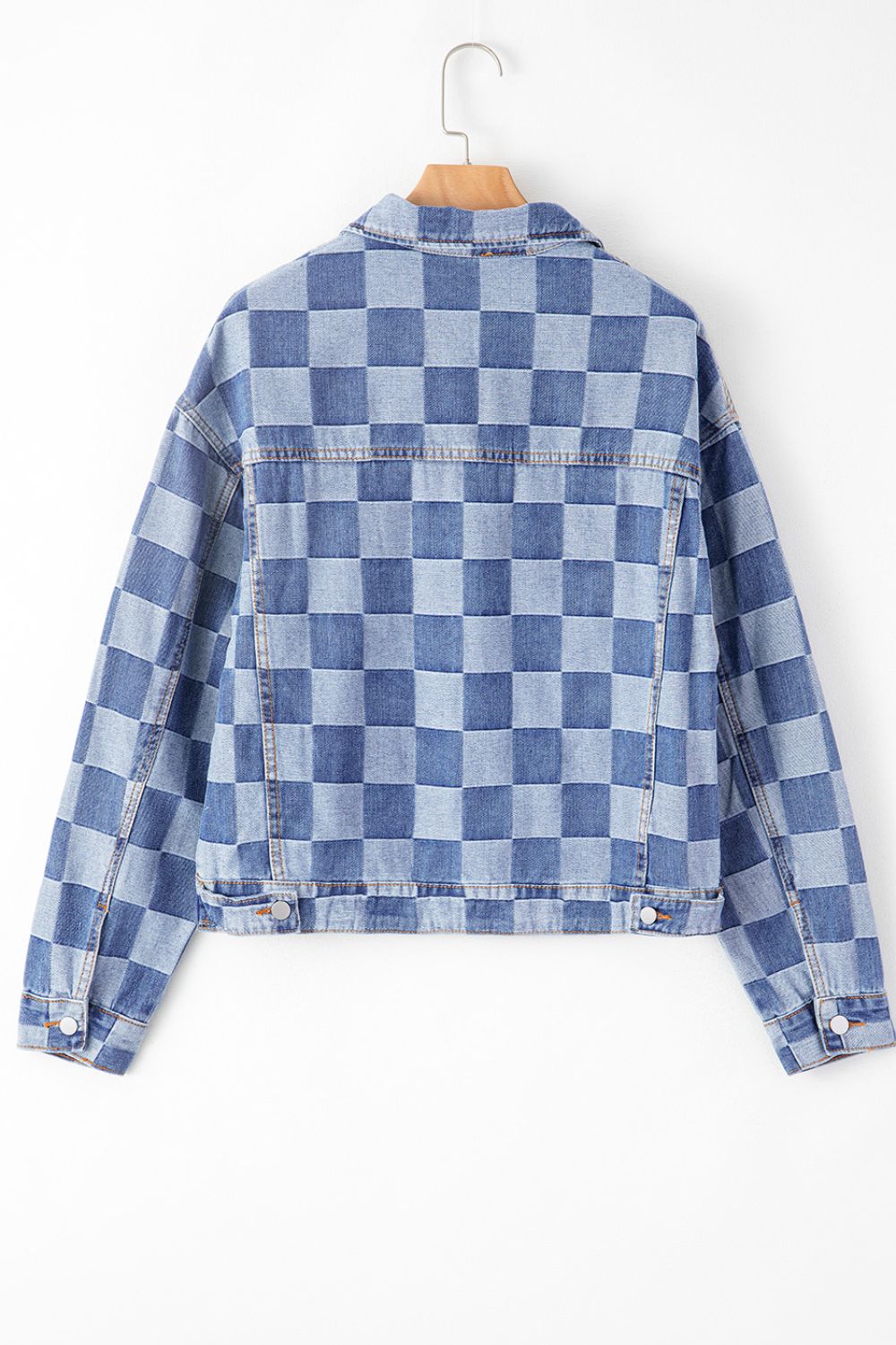 Checkered  Denim Jacket