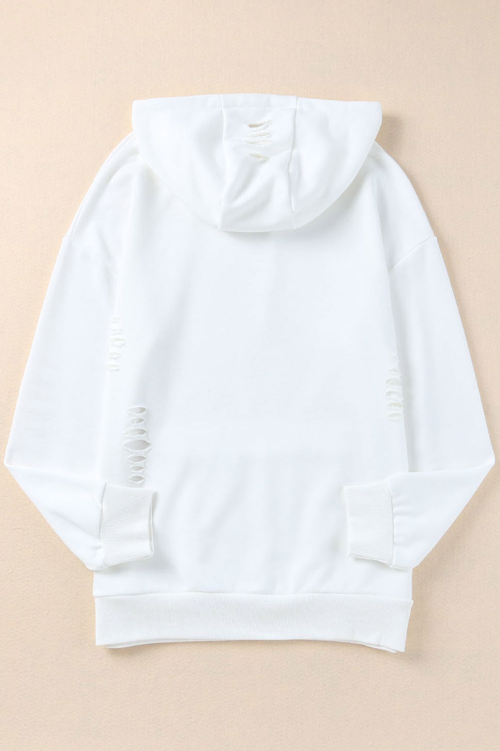 Distressed Long Sleeve Hoodie