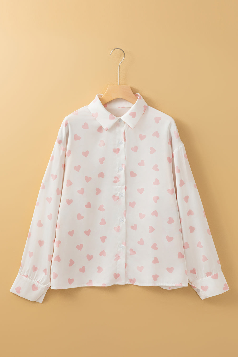 Heart Print Long Sleeve Shirt