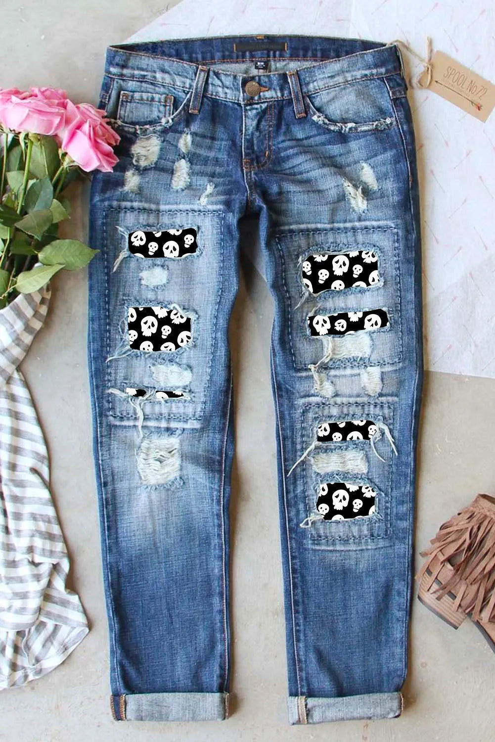 Skeleton Pattern Jeans