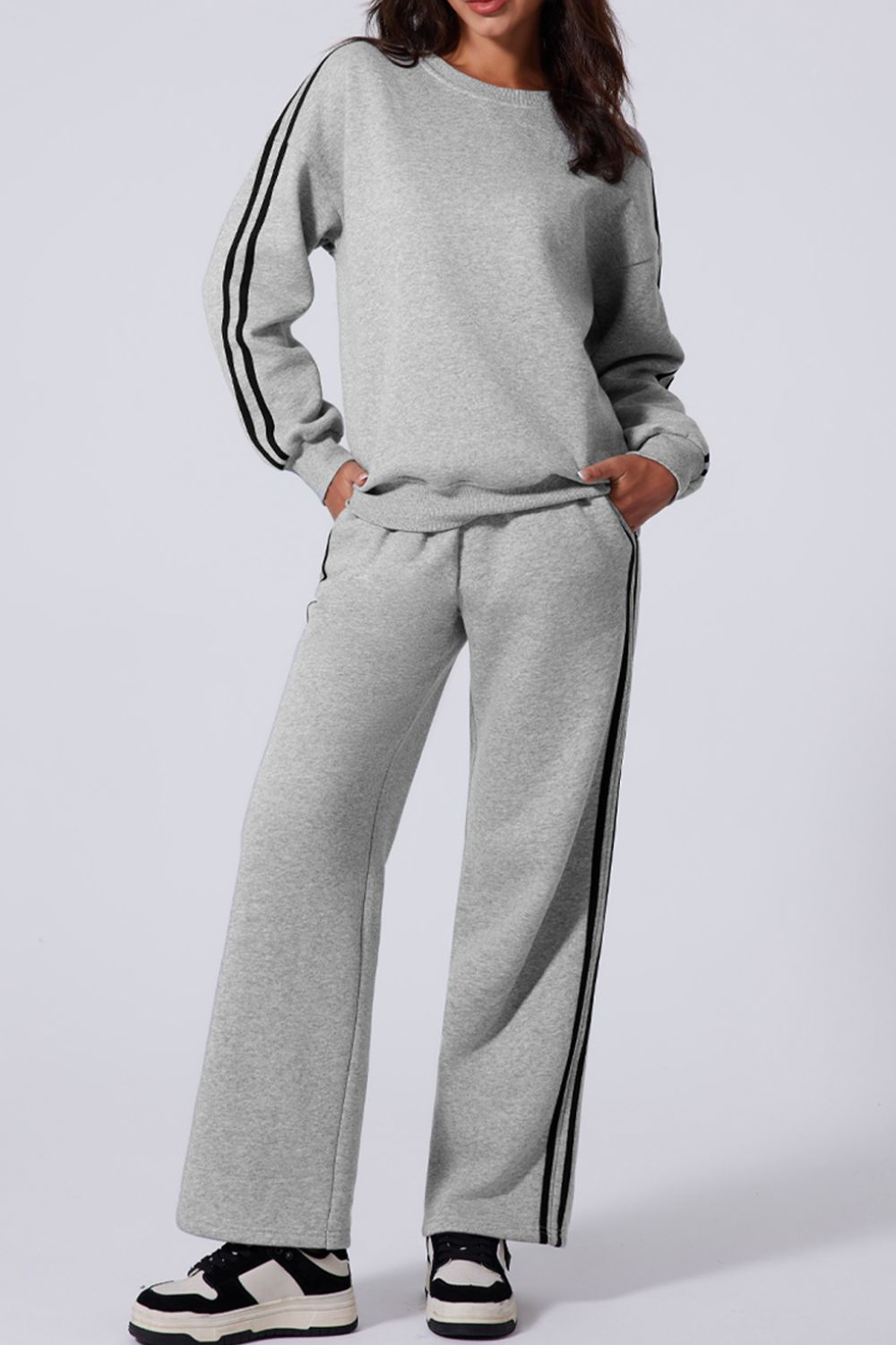 Side Striped Top and Pants Active Set