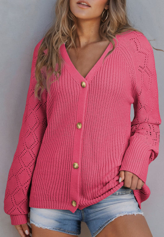 V-Neck Button Up Cardigan