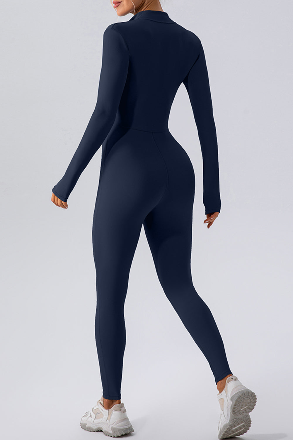 Half Zip Mock Neck Jumpsuit