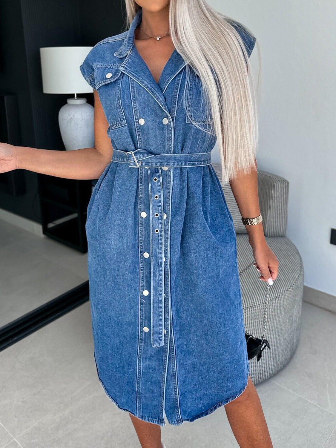 Collared Denim Dress