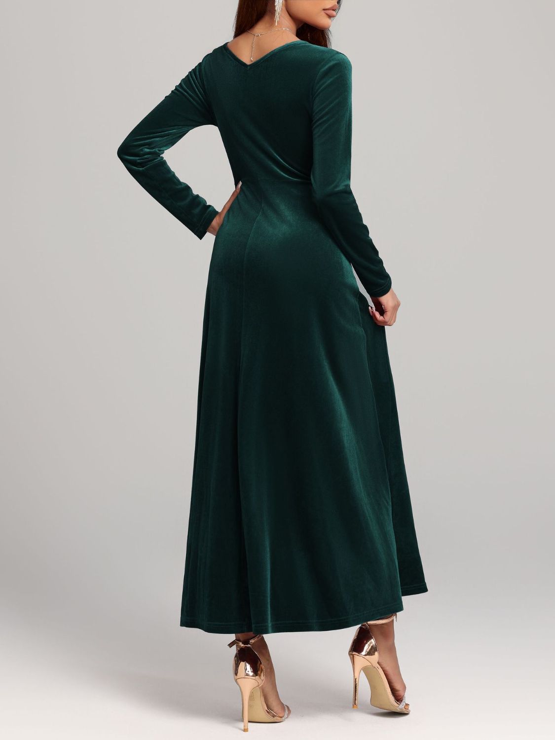 Square Neck Velvet Dress