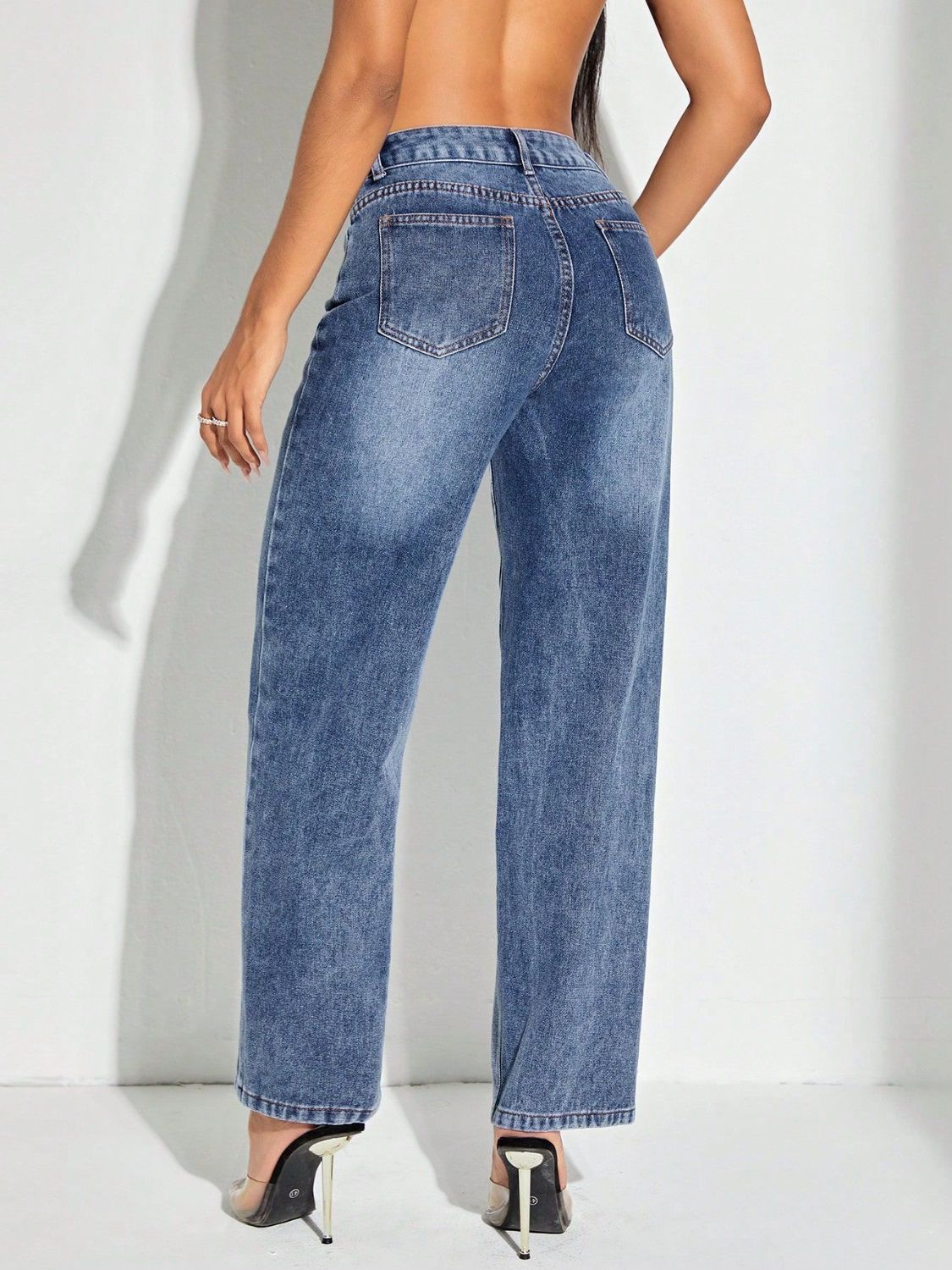 Straight Jeans with Pockets