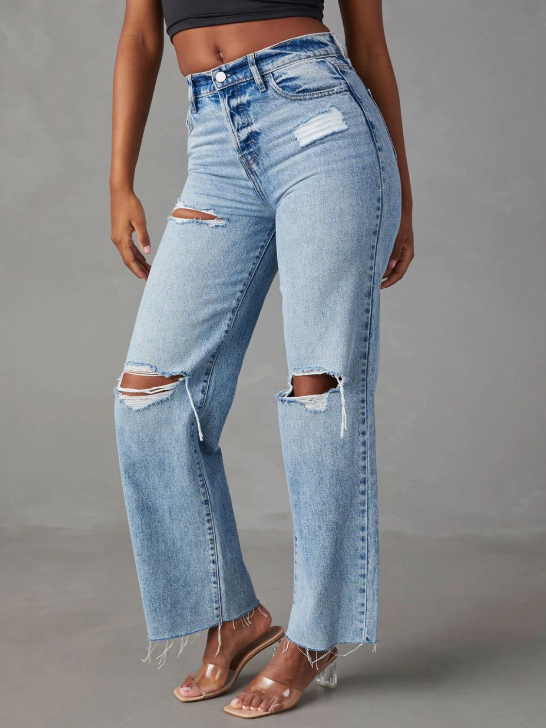 Straight Leg Jeans with Pockets