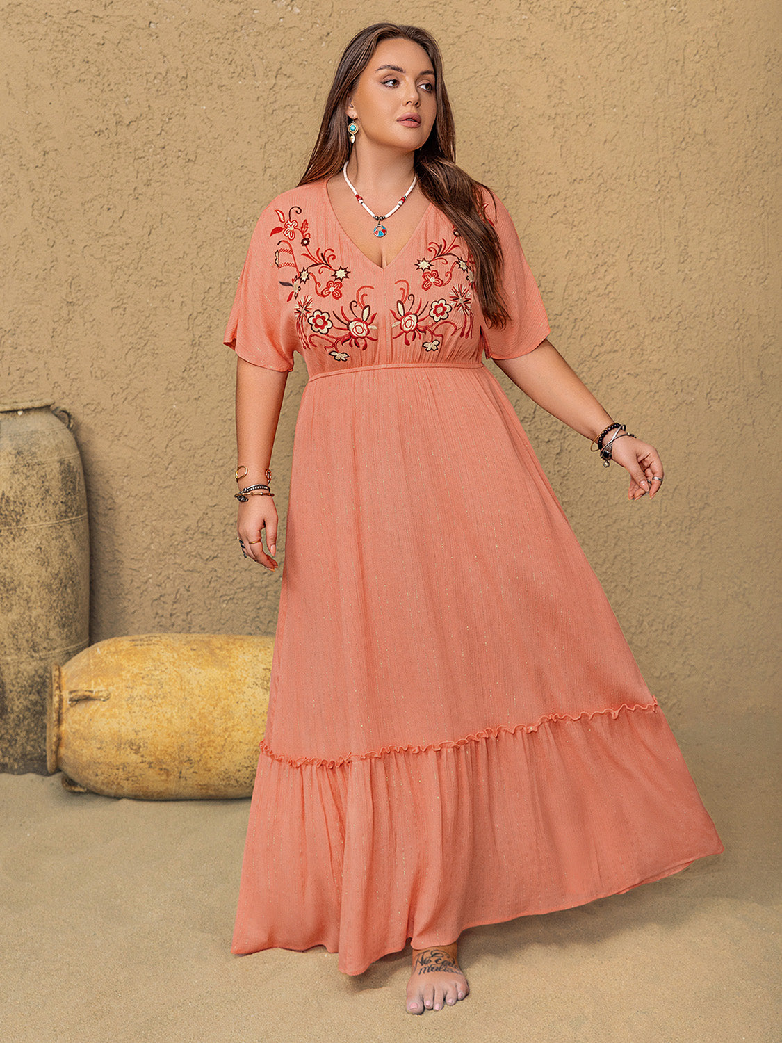 Half Sleeve Maxi Dress