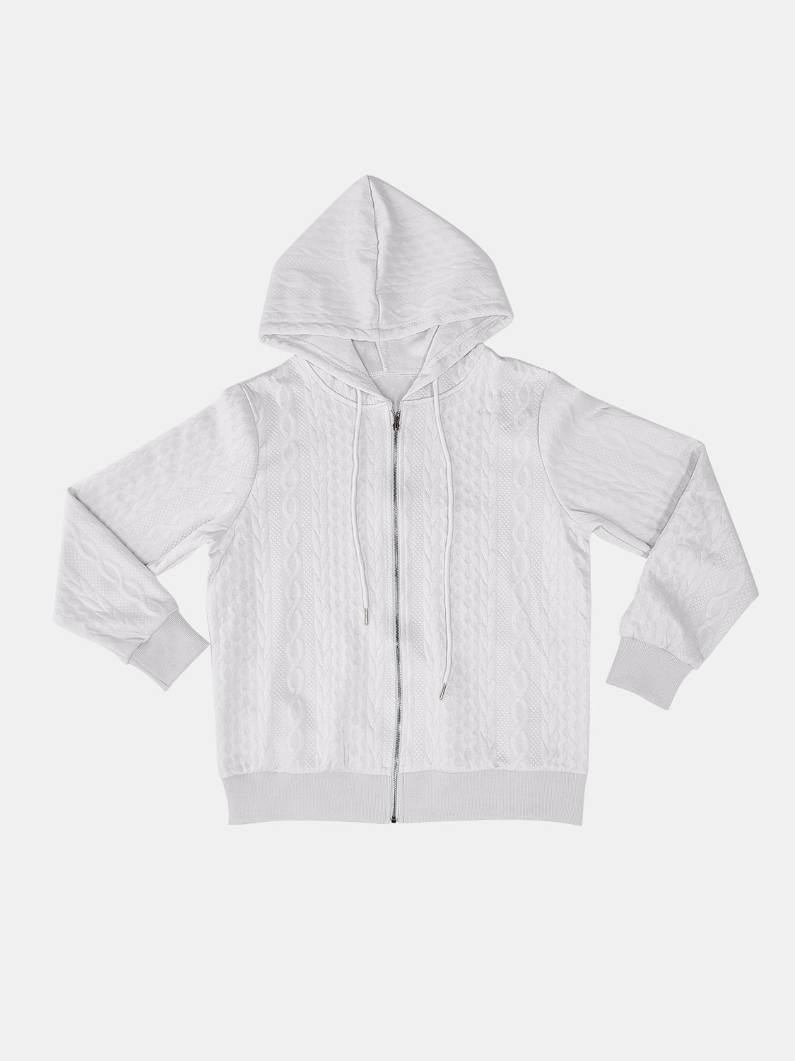 Zip Up Long Sleeve Hooded Outerwear