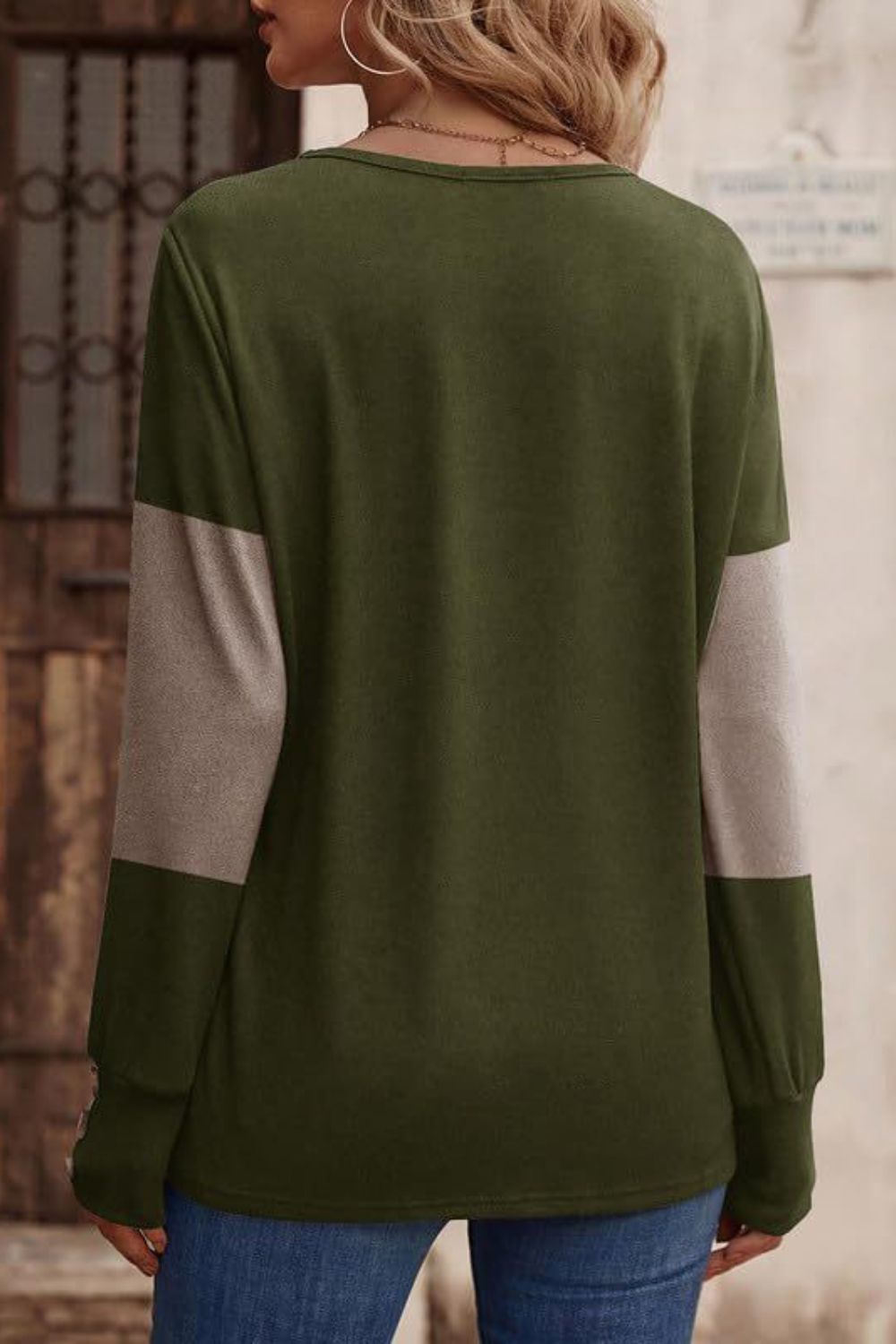 V-Neck Long Sleeve T-Shirt