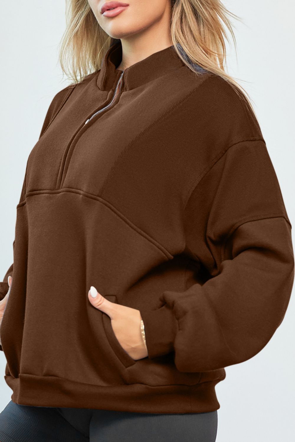 Half Zip Long Sleeve Sweatshirt