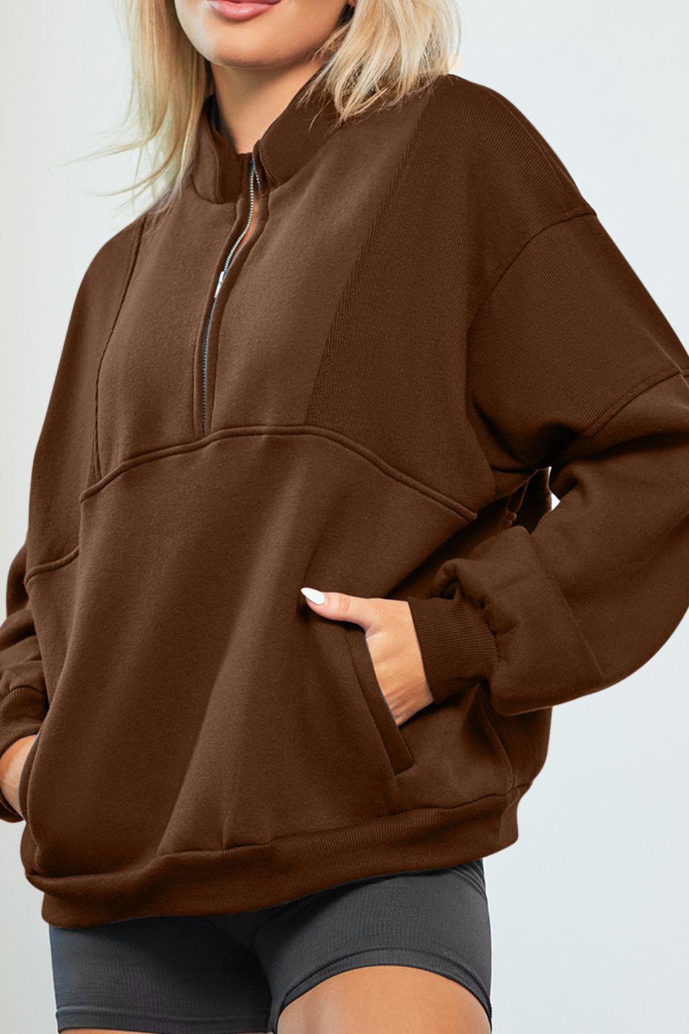 Half Zip Long Sleeve Sweatshirt