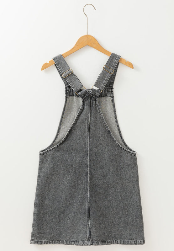 Wide Strap Denim Overall Dress