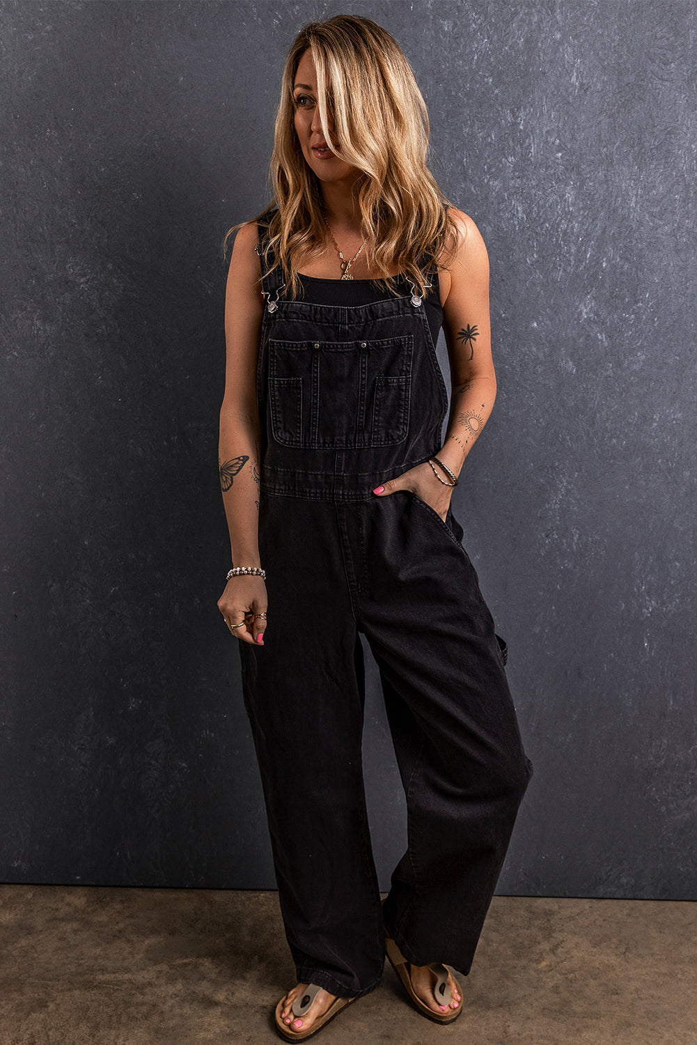 Straight Denim Overalls