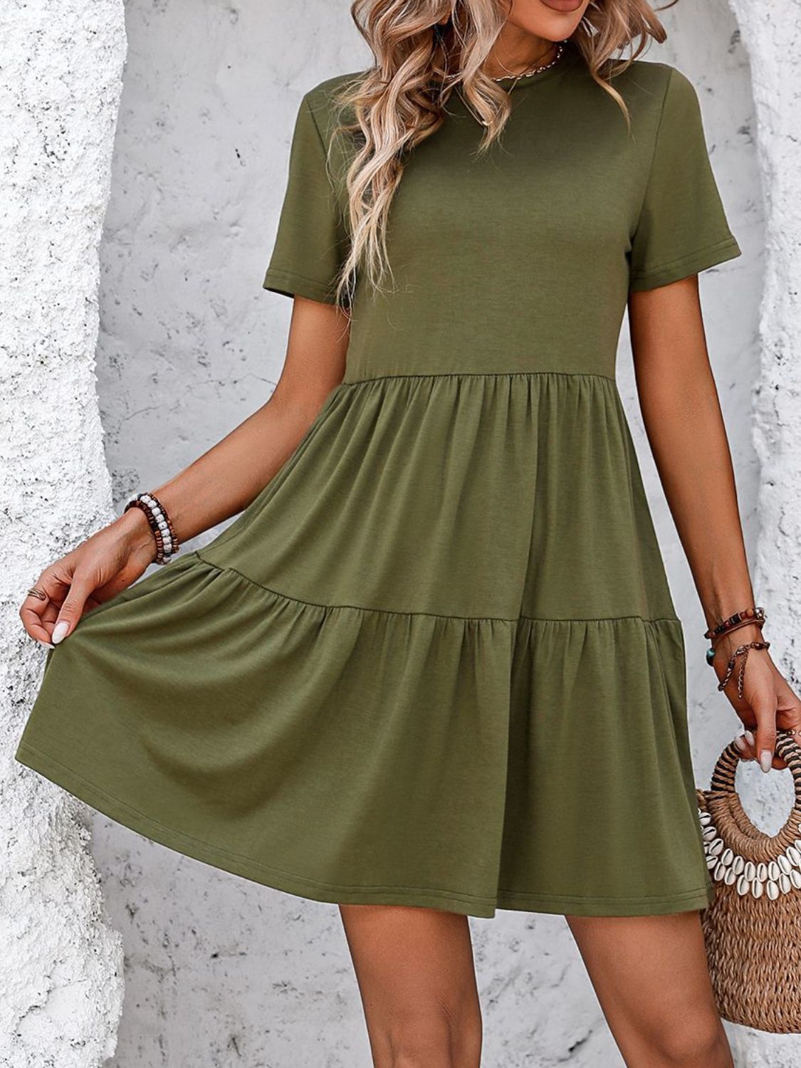 Mandy Round Neck Mini Dress