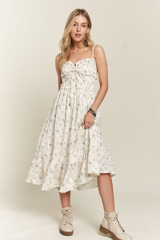 Floral Sweetheart Neck Cami Dress