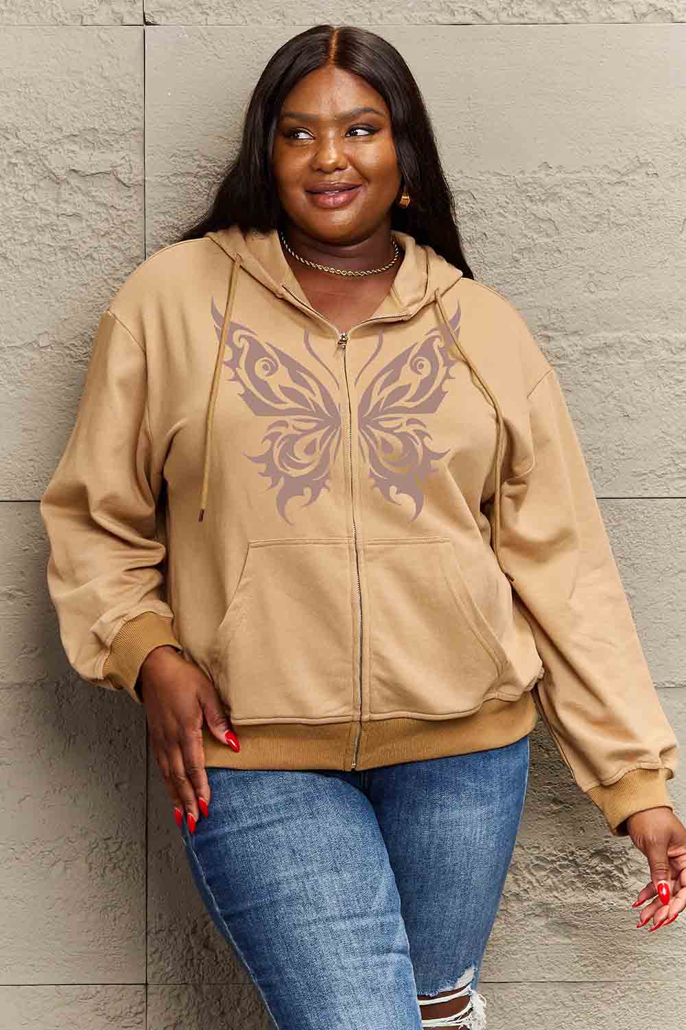 Full Size Butterfly Graphic Hoodie