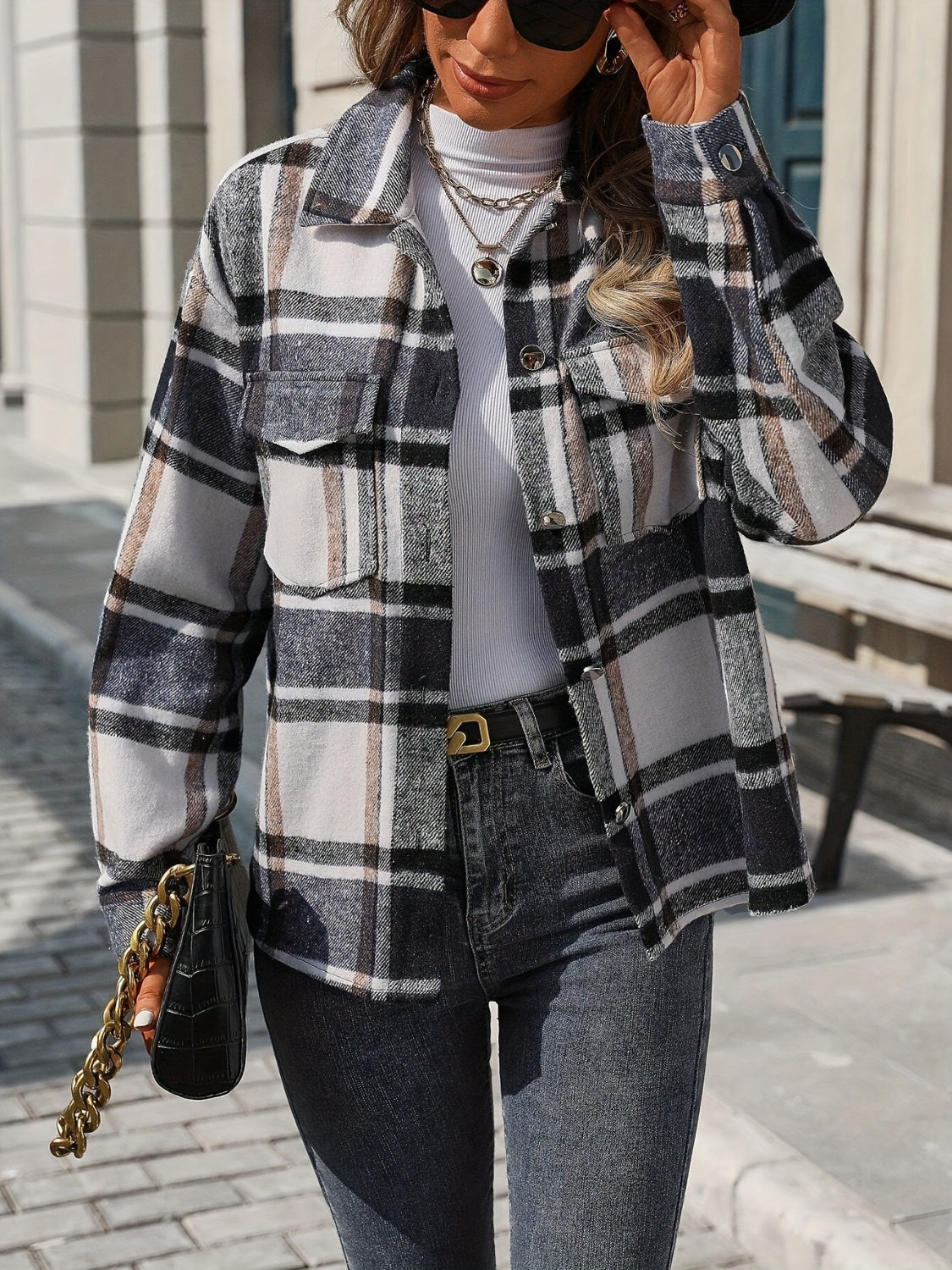 Button Up Drop Shoulder Jacket