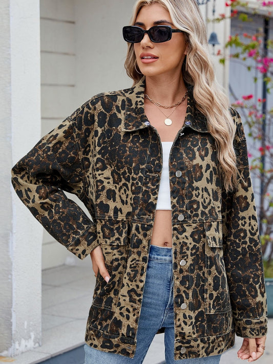 Leopard Denim Jacket