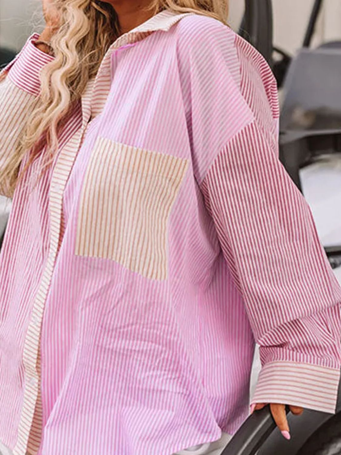 Striped Collared Neck Shirt