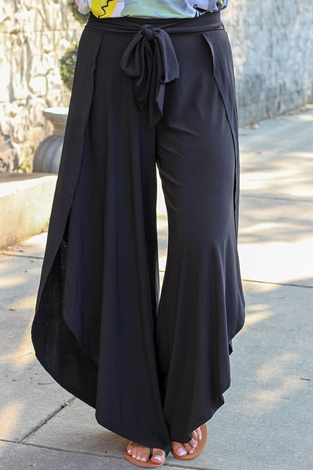 Tie Front Wide Leg Pants