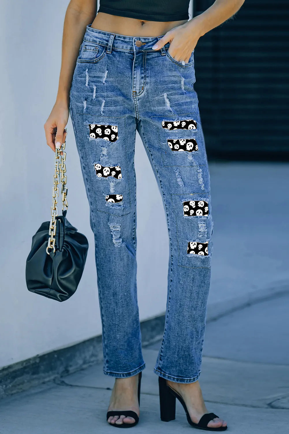 Skeleton Pattern Jeans