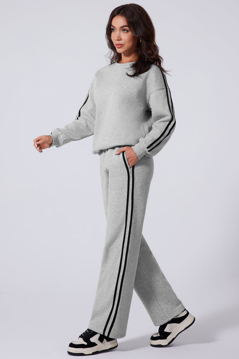 Side Striped Top and Pants Active Set