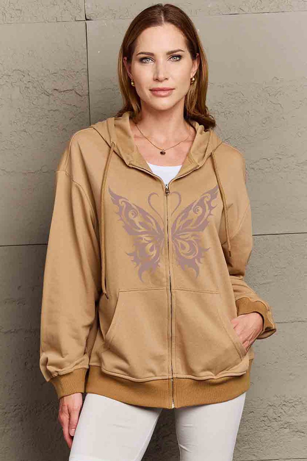 Full Size Butterfly Graphic Hoodie