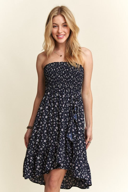 Floral Tube Dress with Pockets