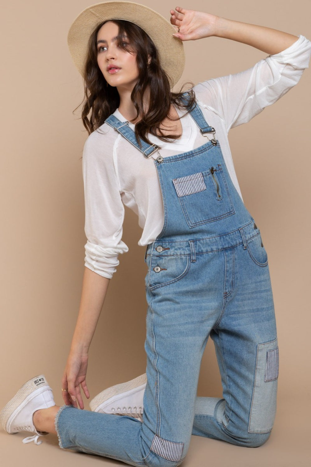 Front Chest Zipper oDenim Overalls