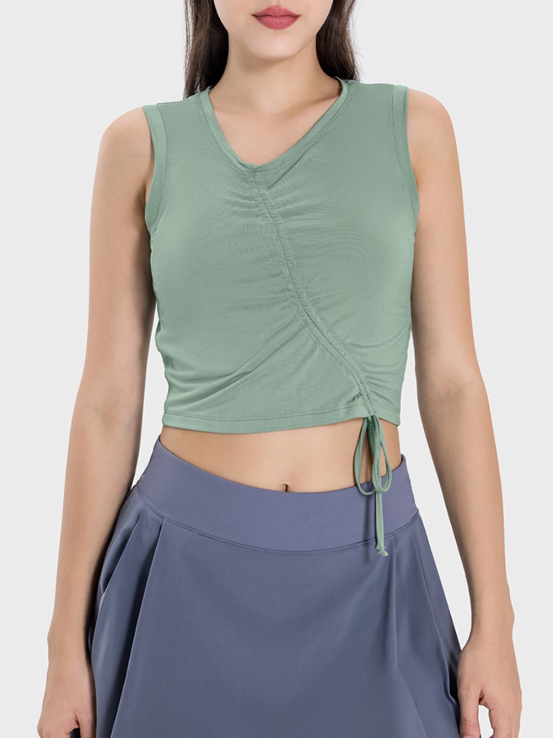 Ruched Wide Strap Active Tank