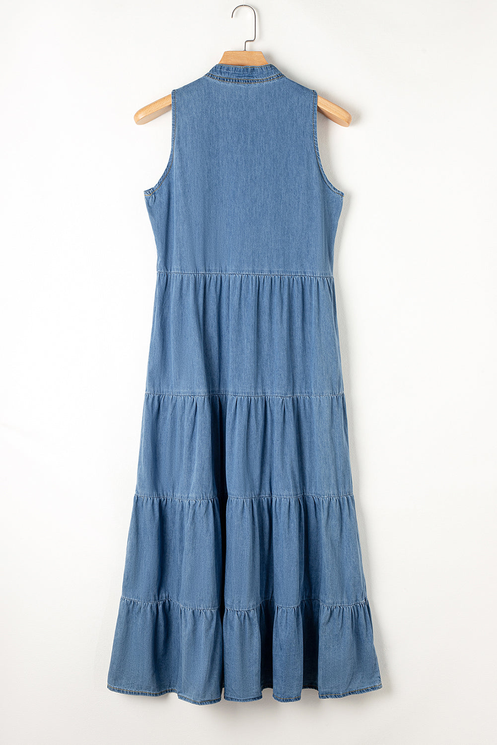 Tie Neck Denim Dress