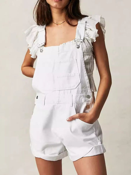 Wide Strap Denim Overalls