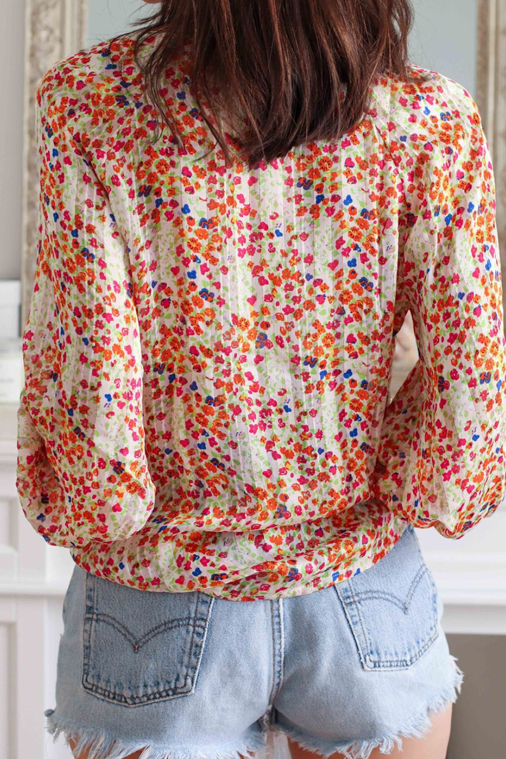 Notched Long Sleeve Shirt