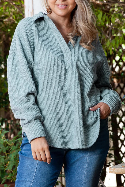 Textured Long Sleeve Sweatshirt