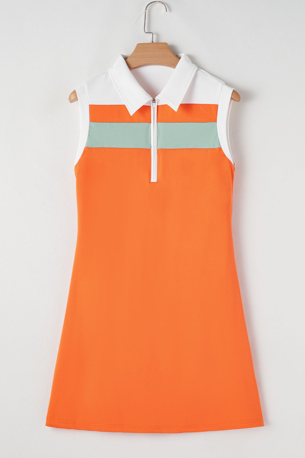 Quarter Zip Sleeveless Mini Dress